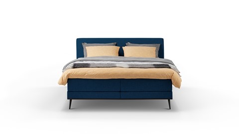 Boxspring Viggo vlak met gestoffeerd matras, oakland  blauw