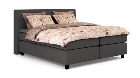 Boxspring Autentik Kurbat vlak met gestoffeerd matras, anthracite