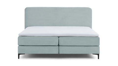 Boxspring Quartz vlak met gestoffeerd matras, mint green