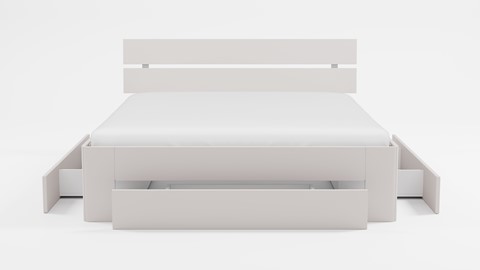 Bed Fresh 500 met hoofdbord en 3 opbergladen, wit