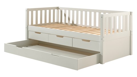 Kajuitbed Fritz met 3 laden en slaaplade, white