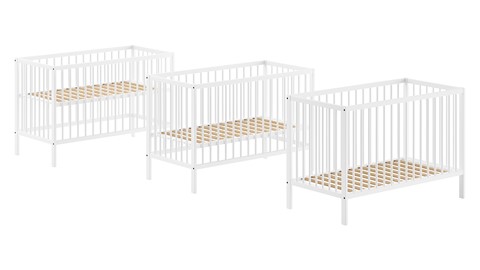 Babyledikant Dino met verzorgingstafel, wit