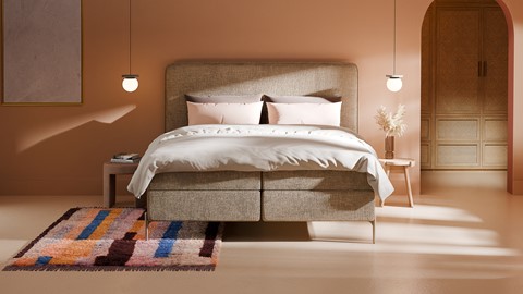 Boxspring Quartz - Velvet motif, taupe