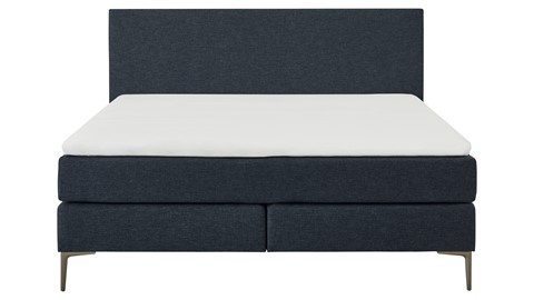 Boxspring Emerald vlak met gestoffeerd matras, navy