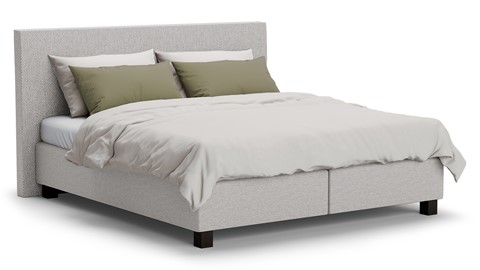 Boxspring Autentik Tunn met B Bright Platinum 200 matras, light grey