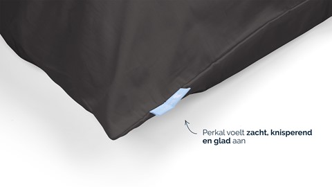 Kussensloop B Bright Percale (set van 2 stuks), antraciet