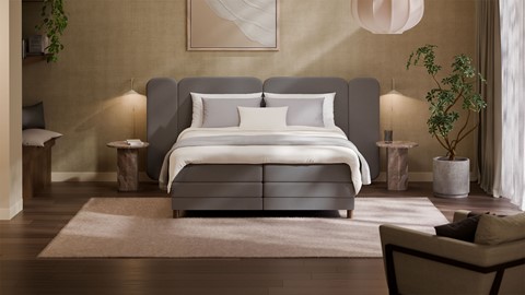 Elektrische boxspring Ridge - Wool look, dark grey