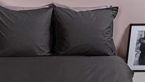 Dekbedovertrek Cotton Uni, anthracite