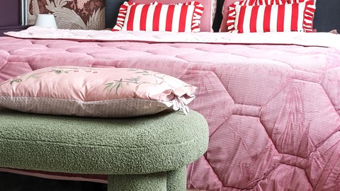 HappyBed Corduroy - dekbed zonder overtrek, dusty rose