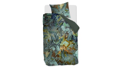 Dekbedovertrek Floral Embrace, blue green