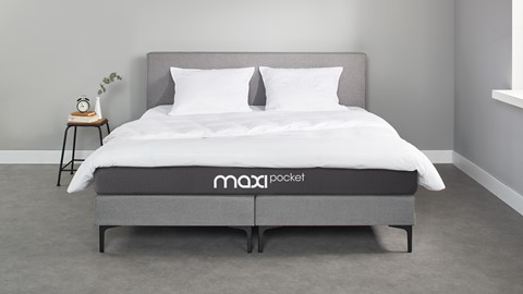 Box Oxford met Maxi Pocket matras, lichtgrijs