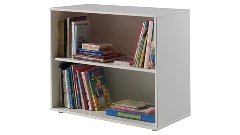 Halfhoogslaper Pino met commode met 2 deuren en boekenkast, wit