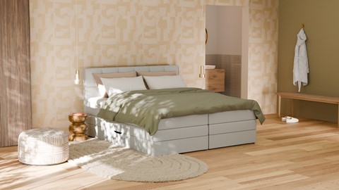 Opbergboxspring Jade - Bold touch, ashgrey