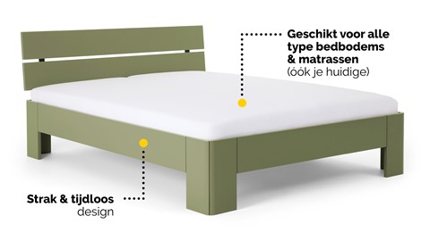 Bed Fresh 500 met hoofdbord, rietgroen