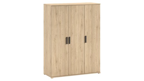 Kinderkamer Sam met bed, nachtkast, bureau en 3 deurs draaideurkast, eik