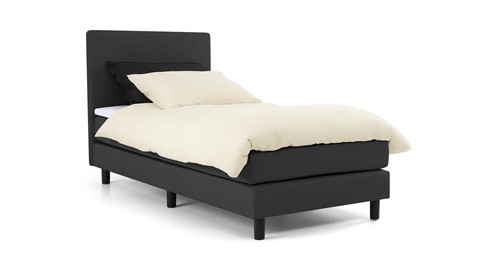 Boxspring Bellino vlak met gestoffeerd matras, donkergrijs