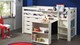 Halfhoogslaper Pino met commode met 4 laden en boekenkast, wit