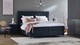 Boxspring Jade vlak met gestoffeerd matras, navy