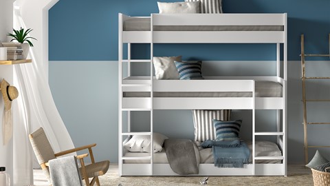 Stapelbed triple scott, wit