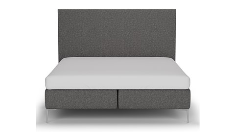 Boxspring Emerald vlak met Silver Pocket Deluxe Foam matras, dark grey