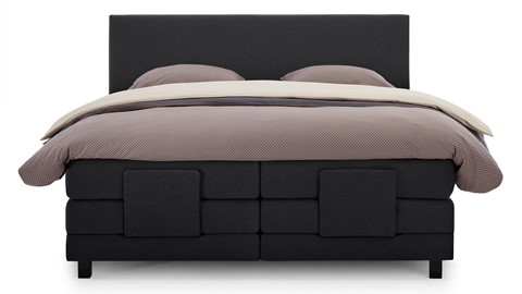 Boxspring Autentik Tunn verstelbaar met gestoffeerd matras, anthracite