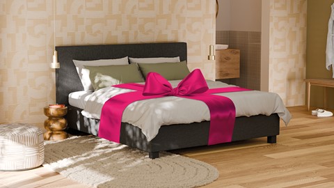 Boxspring Autentik Tunn met B Bright Platinum 200 matras, anthracite