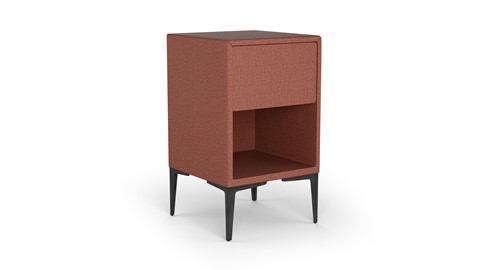 Nachtkast vierkant B Bright met 1 lade en poten, terracotta