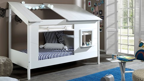 Gordijnen voor Huisbed, wit