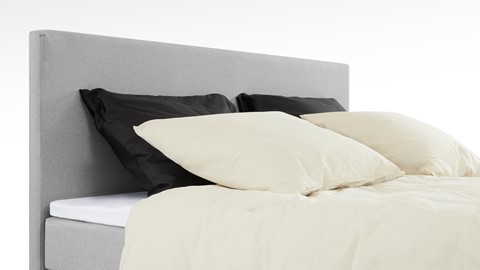 Boxspring Bellino vlak met gestoffeerd matras, lichtgrijs