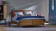 Boxspring Emerald vlak met gestoffeerd matras, cognac