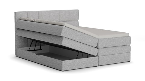 Opbergboxspring Jade - Linen touch, light grey
