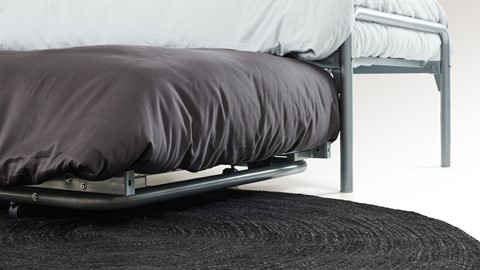 Bed met onderschuifbed Doppia, zilver