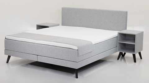 Boxspring Viggo Promo vlak met gestoffeerd matras, oakland grijs