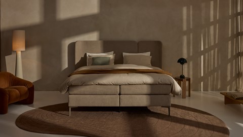 Boxspring Mesa - Soft suede, liver