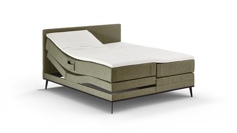 Boxspring Viggo verstelbaar met gestoffeerd matras, adore groen