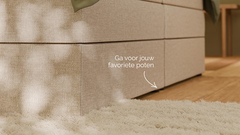 Opbergboxspring Jade - Linen touch, beige
