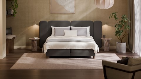 Elektrische boxspring Ridge met Kårlsson Excellence matras, anthracite