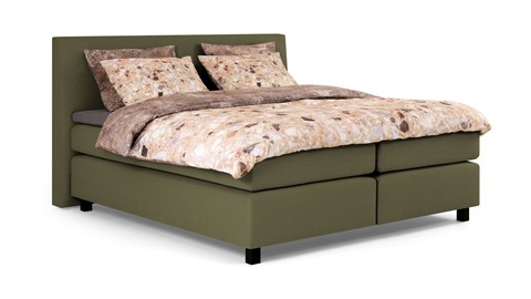 Boxspring Autentik Kurbat vlak met gestoffeerd matras, green