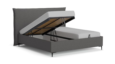 Opbergbed Morgan - Linen touch, dark grey