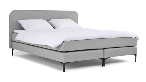 Box Manchester met gestoffeerd matras, lichtgrijs