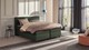 Boxspring Autentik Tunn vlak met gestoffeerd matras, green