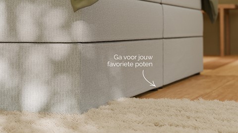 Opbergboxspring Jade - Bold touch, ashgrey