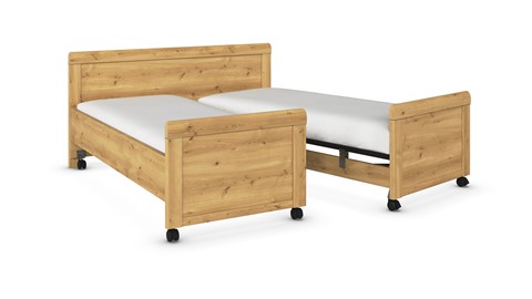 Bed Elba uitrijdbaar, rustiek eiken