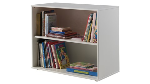 Halfhoogslaper Pino met commode met 4 laden en boekenkast, wit