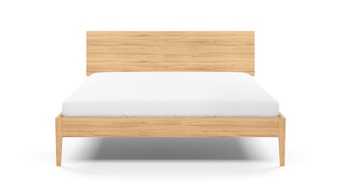 Bed Sky met lattenbodems Bossflex 400 en B Bright Gold Coolmax matrassen, eiken honing
