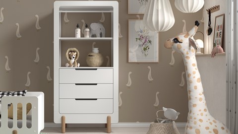 Kast smile met 3 laden, wit