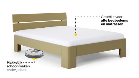Bed Fresh met hoofdbord, rietgroen