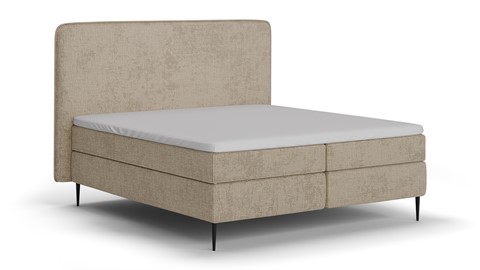 Boxspring Quartz velvet motif vlak met gestoffeerd matras, beige