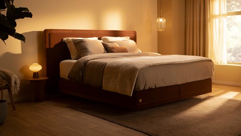 Elektrische boxspring Prestige zonder matras, velvet cabernet