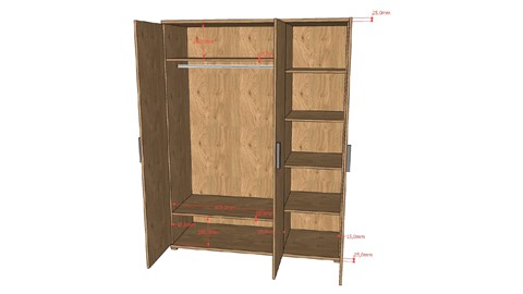 Draaideurkast Sam, eik